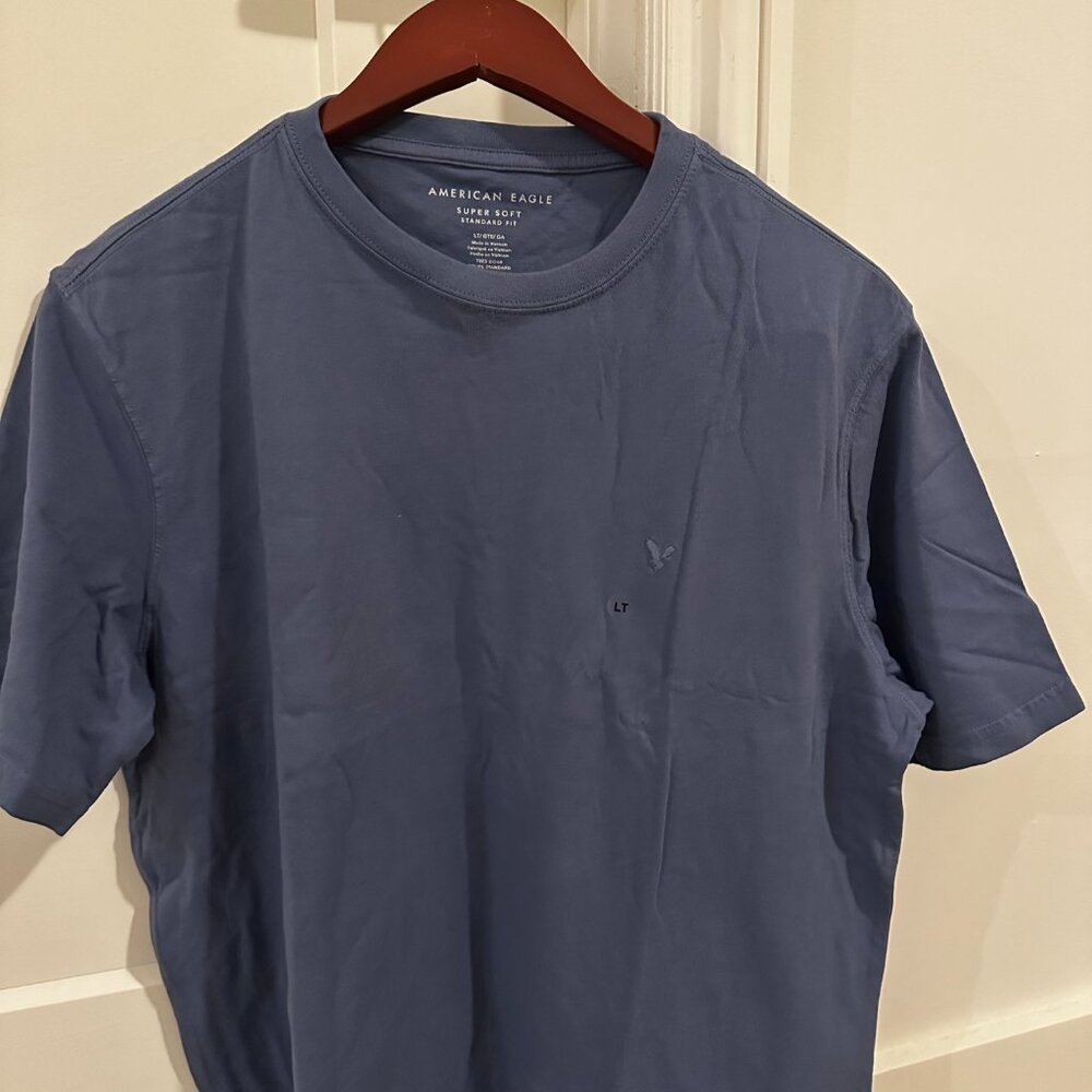 American Eagle Dark Blue T-Shirt Super Soft Standard Fit LT